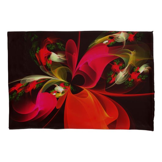 Rood Groen Bloemen Modern Abstract Kunstpatroon #0 Kussensloop (Voorkant)