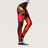 Rood Groen Bloemen Modern Abstract Kunstpatroon #0 Leggings (Rechts)
