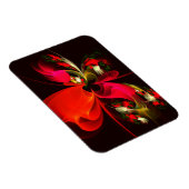 Rood Groen Bloemen Modern Abstract Kunstpatroon #0 Magneet (Rechterzijde)