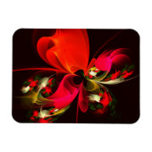 Rood Groen Bloemen Modern Abstract Kunstpatroon #0 Magneet (Horizontaal)