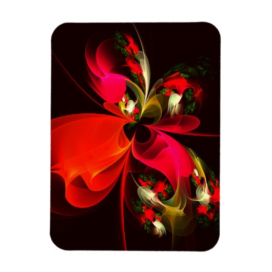 Rood Groen Bloemen Modern Abstract Kunstpatroon #0 Magneet (Verticaal)