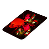 Rood Groen Bloemen Modern Abstract Kunstpatroon #0 Magneet (Linkerzijde)