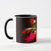 Rood Groen Bloemen Modern Abstract Kunstpatroon #0 Mok (Links)