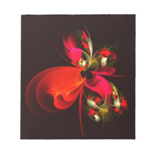 Rood Groen Bloemen Modern Abstract Kunstpatroon #0 Notitieblok