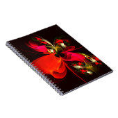 Rood Groen Bloemen Modern Abstract Kunstpatroon #0 Notitieboek (Rechterzijde)