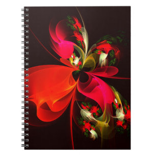 Rood Groen Bloemen Modern Abstract Kunstpatroon #0 Notitieboek
