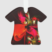 Rood Groen Bloemen Modern Abstract Kunstpatroon #0 Ornament (achterkant)