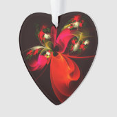 Rood Groen Bloemen Modern Abstract Kunstpatroon #0 Ornament (voorkant)