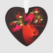 Rood Groen Bloemen Modern Abstract Kunstpatroon #0 Ornament (voorkant)