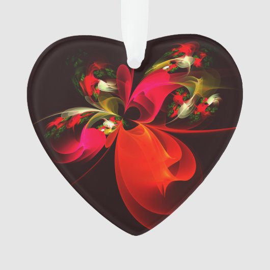 Rood Groen Bloemen Modern Abstract Kunstpatroon #0 Ornament (voorkant)