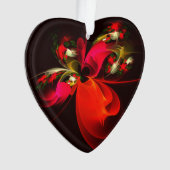 Rood Groen Bloemen Modern Abstract Kunstpatroon #0 Ornament (voorkant)