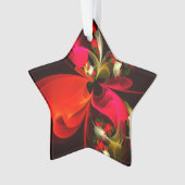 Rood Groen Bloemen Modern Abstract Kunstpatroon #0 Ornament (voorkant)