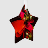 Rood Groen Bloemen Modern Abstract Kunstpatroon #0 Ornament (voorkant)
