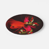 Rood Groen Bloemen Modern Abstract Kunstpatroon #0 Papieren Bordje (Gekanteld)