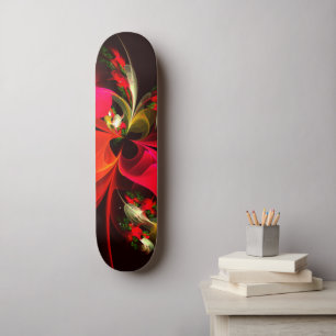Rood Groen Bloemen Modern Abstract Kunstpatroon #0 Persoonlijk Skateboard