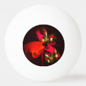 Rood Groen Bloemen Modern Abstract Kunstpatroon #0 Pingpongbal (Achterkant)
