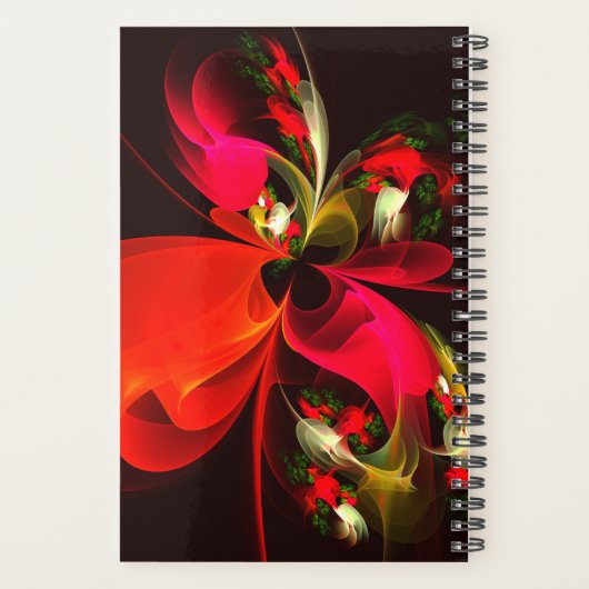 Rood Groen Bloemen Modern Abstract Kunstpatroon #0 Planner (Achterkant)