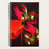 Rood Groen Bloemen Modern Abstract Kunstpatroon #0 Planner (Voorkant)