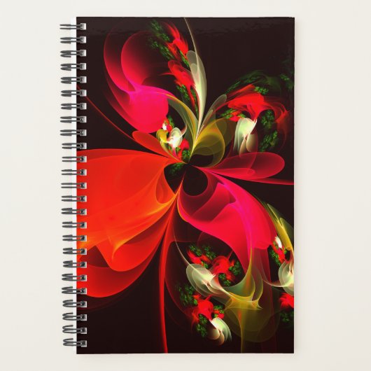 Rood Groen Bloemen Modern Abstract Kunstpatroon #0 Planner (Voorkant)