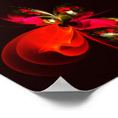 Rood Groen Bloemen Modern Abstract Kunstpatroon #0 Poster (Hoek)