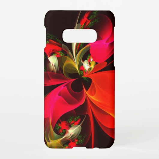 Rood Groen Bloemen Modern Abstract Kunstpatroon #0 Samsung Galaxy Hoesje (Achterkant)