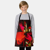 Rood Groen Bloemen Modern Abstract Kunstpatroon #0 Schort (Gedragen)