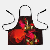 Rood Groen Bloemen Modern Abstract Kunstpatroon #0 Schort (Voorkant)