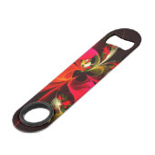 Rood Groen Bloemen Modern Abstract Kunstpatroon #0 Speed Flessenopener (Voorkant Gekanteld)