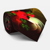 Rood Groen Bloemen Modern Abstract Kunstpatroon #0 Stropdas (Opgerold)