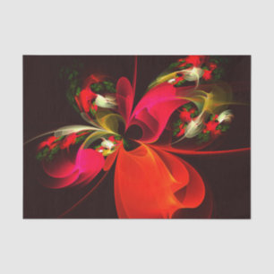 Rood Groen Bloemen Modern Abstract Kunstpatroon #0 Tissuepapier