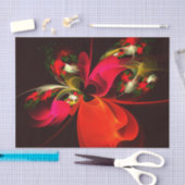 Rood Groen Bloemen Modern Abstract Kunstpatroon #0 Tissuepapier (Craft)