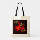 Rood Groen Bloemen Modern Abstract Kunstpatroon #0 Tote Bag (Achterkant)