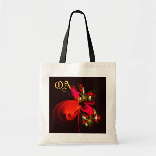 Rood Groen Bloemen Modern Abstract Kunstpatroon #0 Tote Bag (Voorkant)