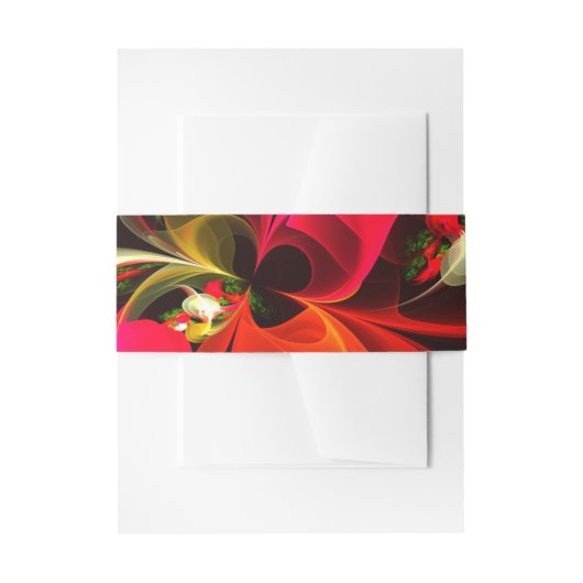 Rood Groen Bloemen Modern Abstract Kunstpatroon #0 Uitnodigingen Wikkel (Voorkant Voorbeeld)