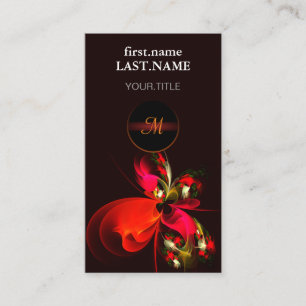 Rood Groen Bloemen Modern Abstract Kunstpatroon #0 Visitekaartje
