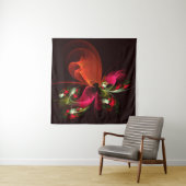 Rood Groen Bloemen Modern Abstract Kunstpatroon #0 Wandkleed (In Situ (horizontaal))