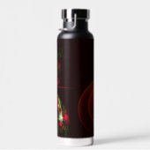 Rood Groen Bloemen Modern Abstract Kunstpatroon #0 Waterfles (Rechts)