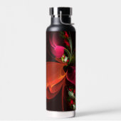 Rood Groen Bloemen Modern Abstract Kunstpatroon #0 Waterfles (Links)