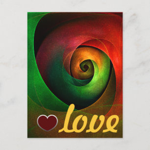 Rood Groen Bloemen Modern Abstract Kunstpatroon #2 Briefkaart