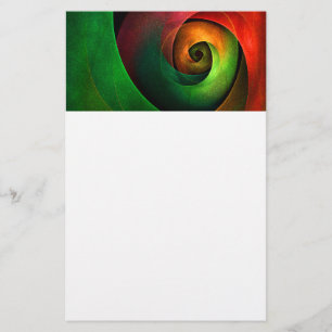 Rood Groen Bloemen Modern Abstract Kunstpatroon #2 Briefpapier