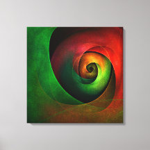 Rood Groen Bloemen Modern Abstract Kunstpatroon #2