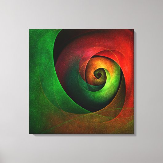 Rood Groen Bloemen Modern Abstract Kunstpatroon #2 Canvas Afdruk (Voorkant)