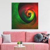 Rood Groen Bloemen Modern Abstract Kunstpatroon #2 Canvas Afdruk (Insitu (Woonkamer))