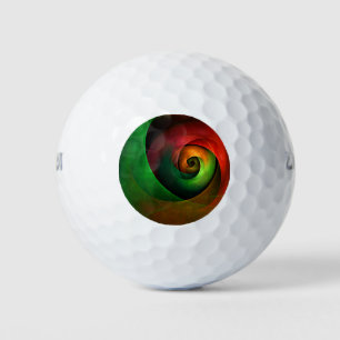 Rood Groen Bloemen Modern Abstract Kunstpatroon #2 Golfballen