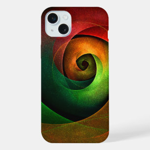 Rood Groen Bloemen Modern Abstract Kunstpatroon #2 iPhone 15 Plus Case