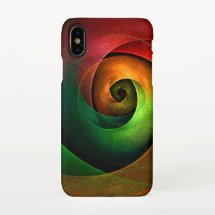 Rood Groen Bloemen Modern Abstract Kunstpatroon #2 iPhone X Hoesje