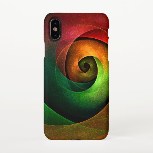 Rood Groen Bloemen Modern Abstract Kunstpatroon #2 iPhone Hoesje (Achterkant)
