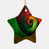 Rood Groen Bloemen Modern Abstract Kunstpatroon #2 Keramisch Ornament (Rechts)