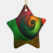 Rood Groen Bloemen Modern Abstract Kunstpatroon #2 Keramisch Ornament (Links)