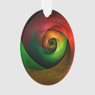 Rood Groen Bloemen Modern Abstract Kunstpatroon #2 Ornament